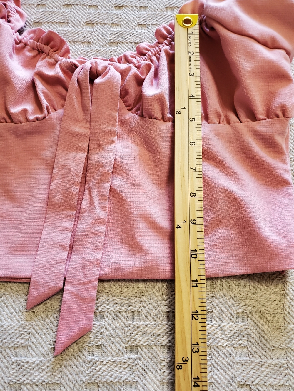 Lottie Moss x PacSun Pink Ruffle Peasant Crop Top Vacation Ready - Picture 6 of 11